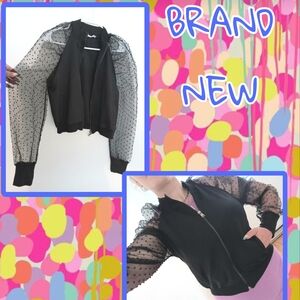 Elegant Black Sheer Sleeve Blouse